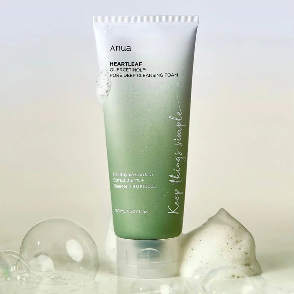 رغوة أنوا لتنظيف المسام العميق بخلاصة الهارتليف والكيرسيتينول | ANUA Heartleaf Quercetinol Pore Deep Cleansing Foam 150 مل - EROS STORE