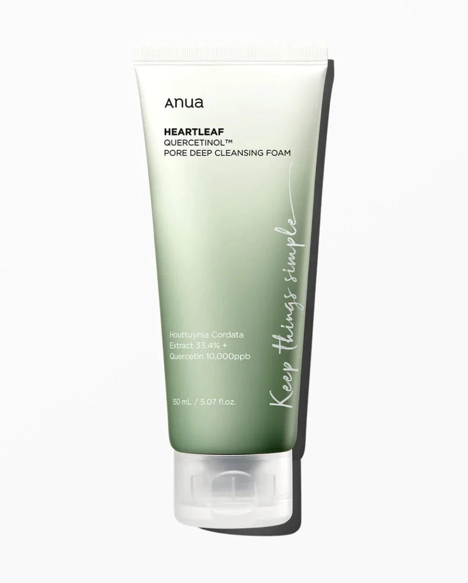 رغوة أنوا لتنظيف المسام العميق بخلاصة الهارتليف والكيرسيتينول | ANUA Heartleaf Quercetinol Pore Deep Cleansing Foam 150 مل - EROS STORE