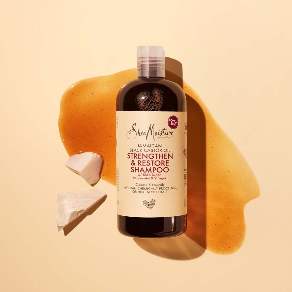 شامبو زيت الخروع الأسود الجامايكي من شيا مويستشر | Shea Moisture Jamaican Black Castor Oil Strengthen & Restore Shampoo 384 مل - EROS STORE