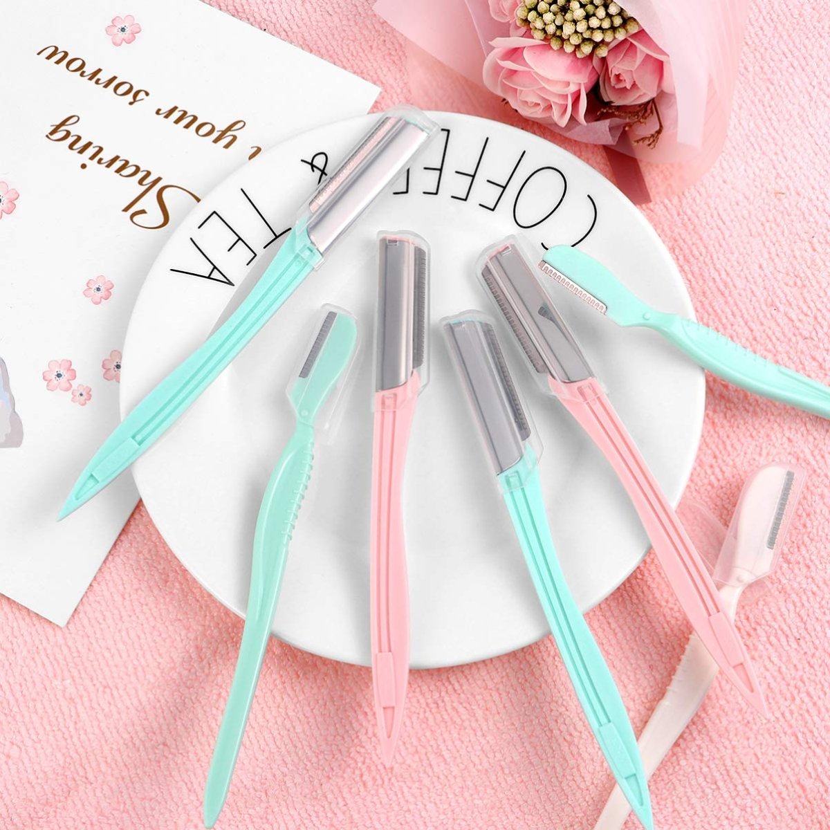 شفرات وجه مسننة من كيلي | Keli Facial Razors Serrated وردي - EROS STORE