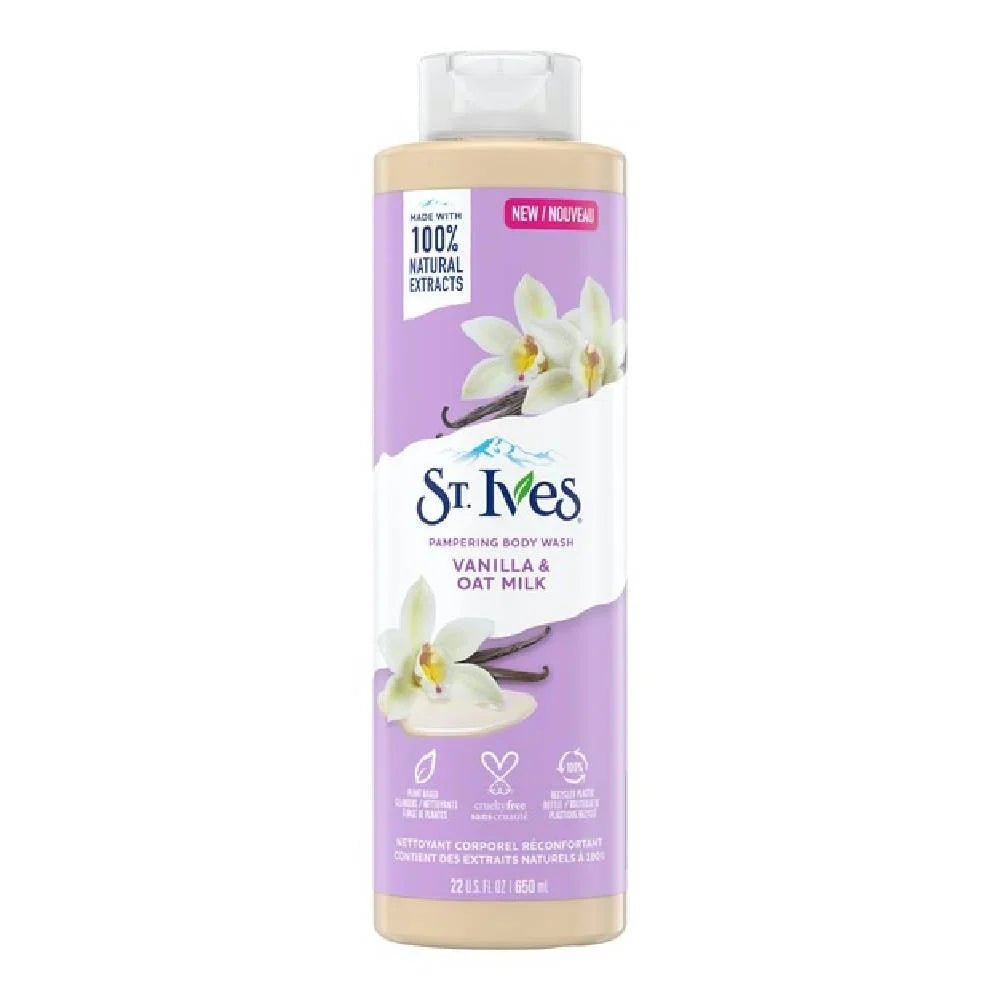 ST.IVES Pampering Body Wash Vanilla & Oat Milk|غسول الجسم المنعش من سانت آيفز بنكهة الفانيليا وحليب الشوفان 650 - EROS STORE