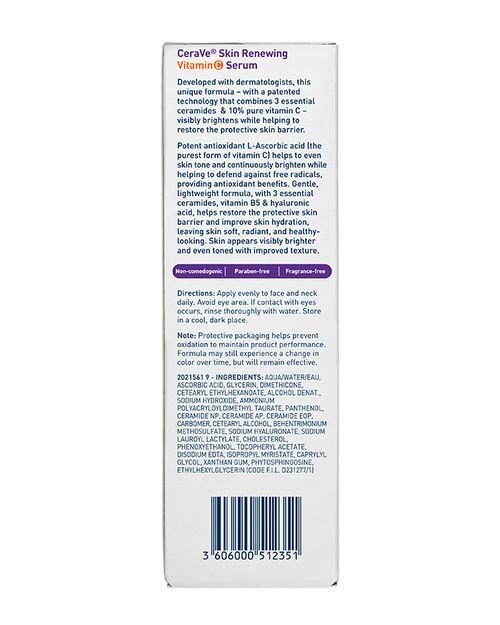 سيرافي سيروم فيتامين سي 10% وحمض الهيالورونيك لتجديد البشرة | CeraVe Skin Renewing Vitamin C Serum 30 مل - EROS STORE