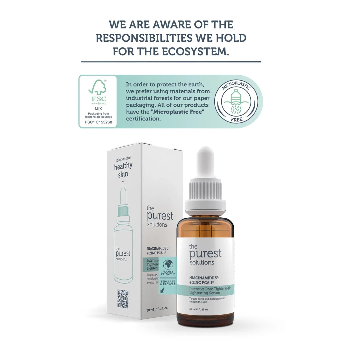 سيروم ذا بيورست سوليوشنز لشد وتفتيح المسام المكثف: نياسيناميد 5% + زنك 1% - 30 مل | The Purest Solutions Intensive Pore Tightening & Brightening Serum: Niacinamide 5% + Zinc 1% - 30ml 30 مل - EROS STORE