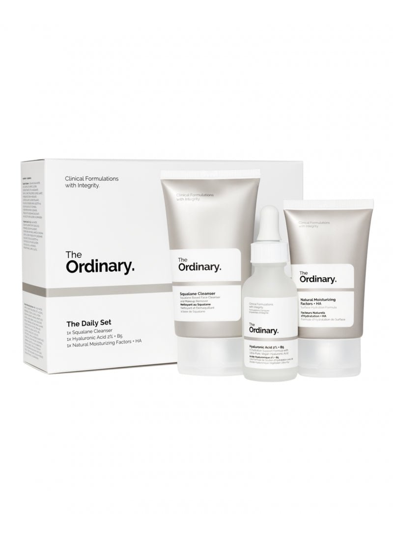 The Ordinary Daily Skincare Set Serum + Cream + Cleanser | المجموعة اليومية للعناية بالبشرة سيروم هايلرونك +كريم مرطب +غسول سكوالين من ذا اورديناري - EROS STORE