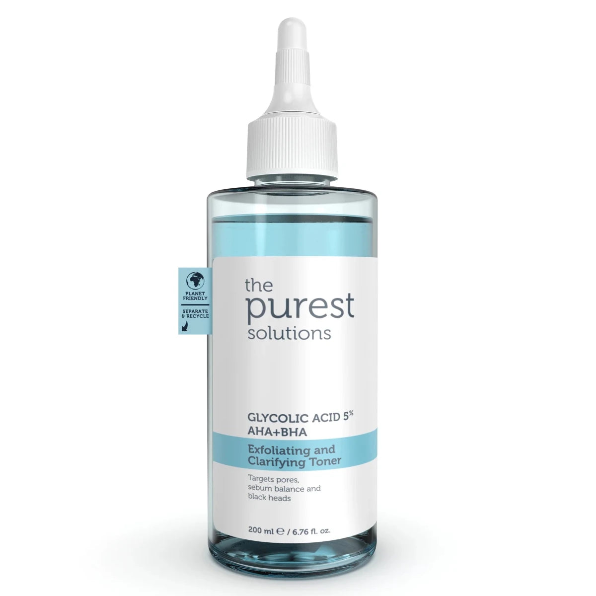 تونر ذا بيورست سوليوشنز مقشر ومنقي بحمض الجليكوليك 5% (AHA + BHA) - 200 مل | The Purest Solutions Exfoliating and Clarifying Toner 5% Glycolic Acid (AHA + BHA) - 200ml 200 مل - EROS STORE